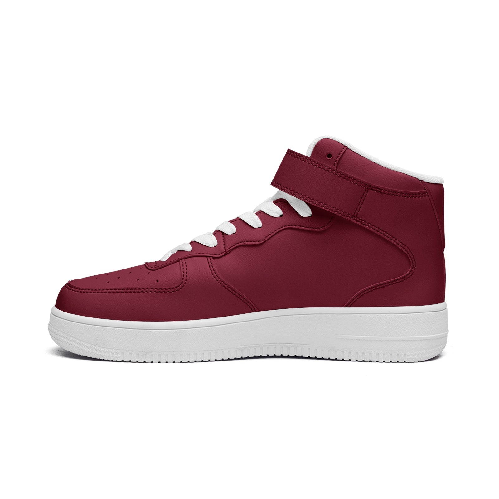 Unisex Burgundy Red high Top Leather Sneakers