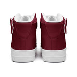 Unisex Burgundy Red high Top Leather Sneakers