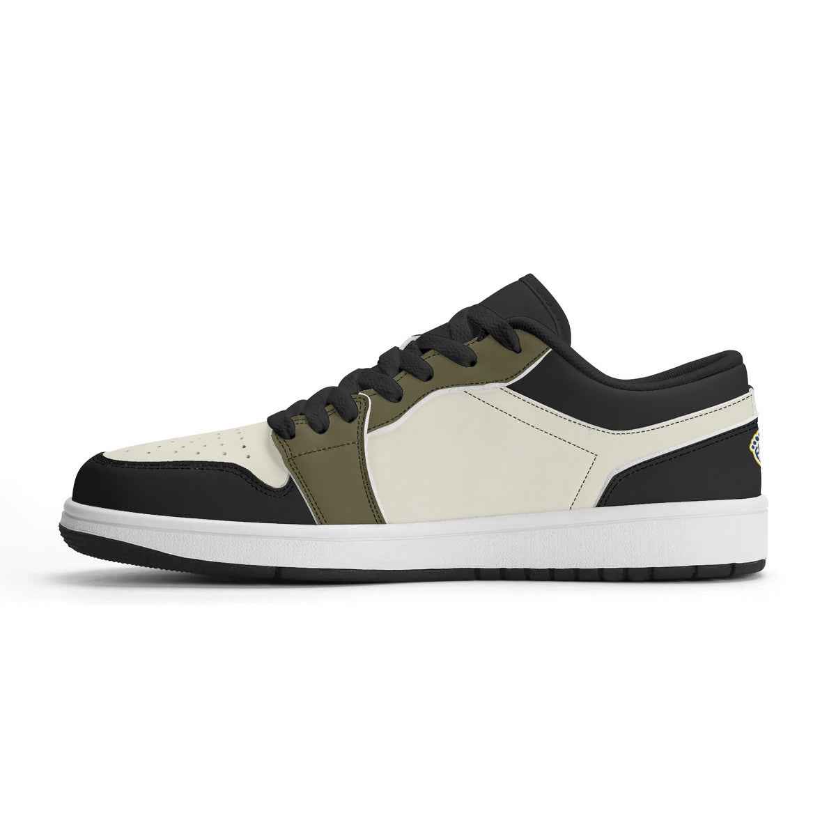 Unisex  Brown and Tan Synthetic Leather Low Top Sneakers