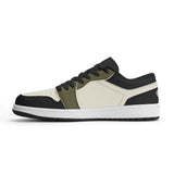 Unisex  Brown and Tan Synthetic Leather Low Top Sneakers