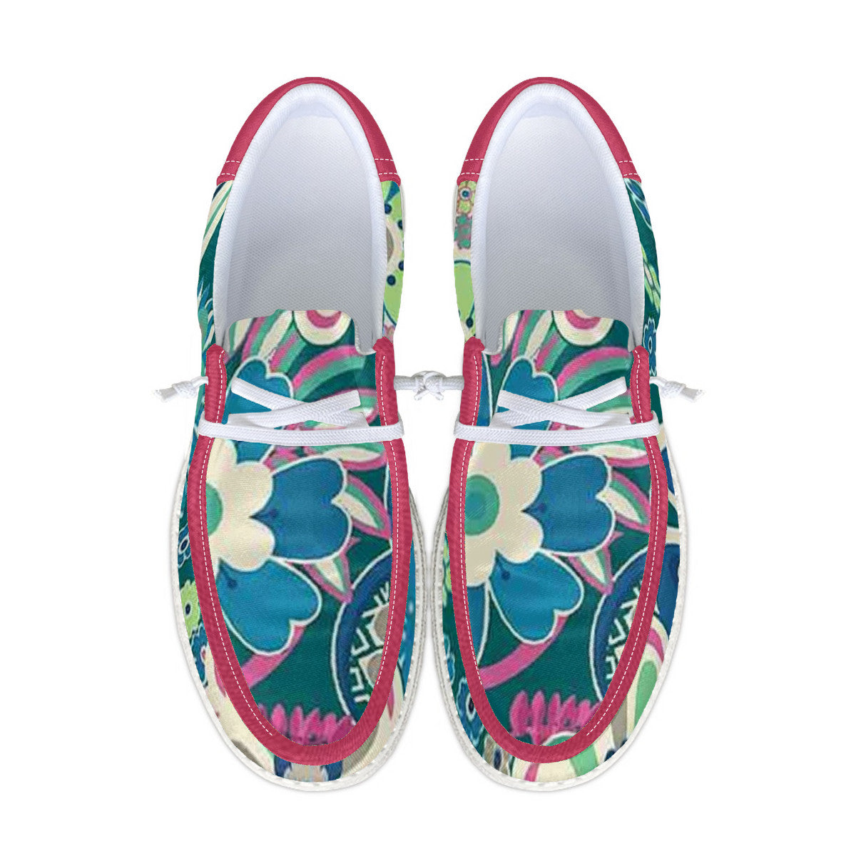 Giant Floral Pattern Unisex Canvas Loafers