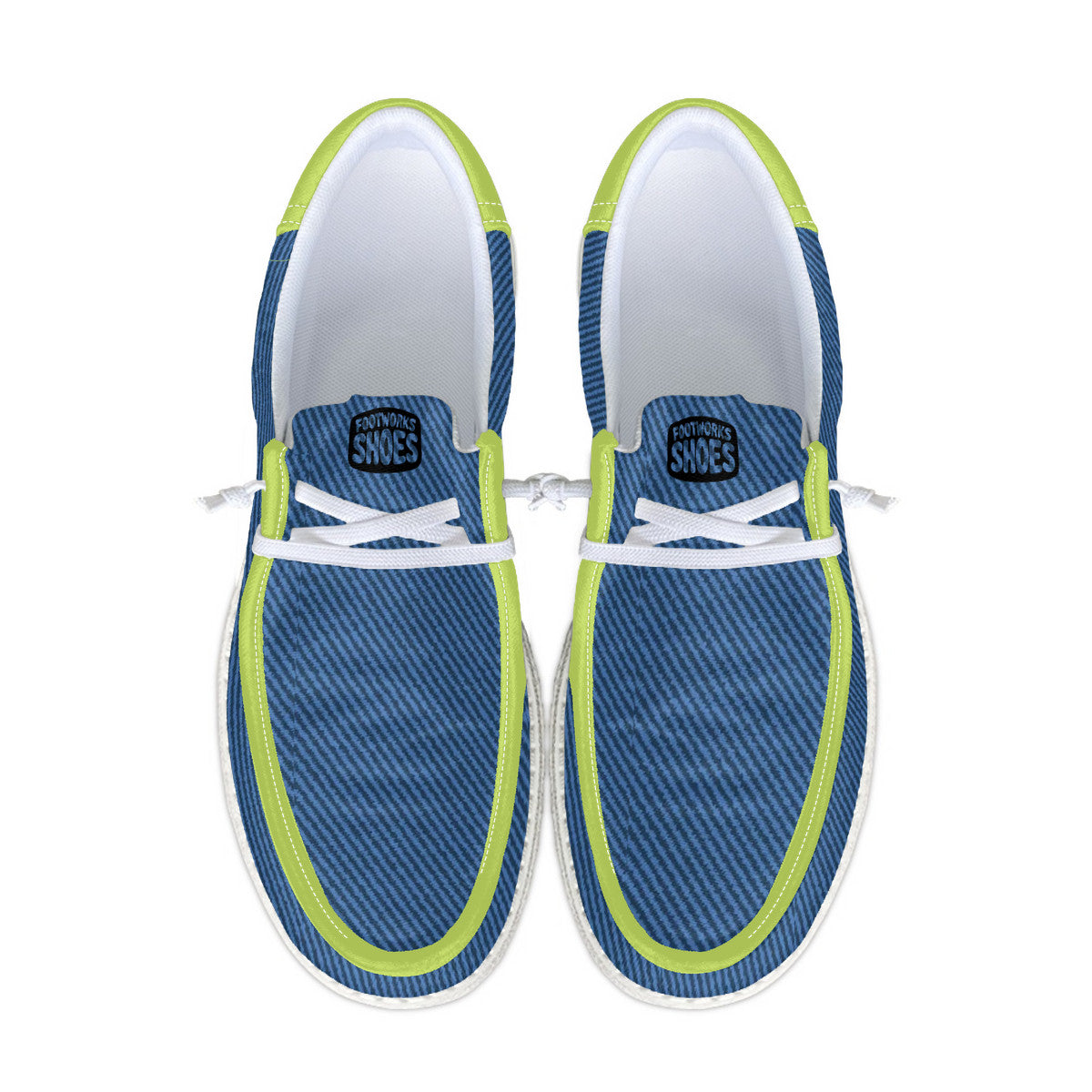 Blue and Green Canvas Loafers