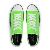 Neon green Unisex Classic Low Top Canvas Shoes - White