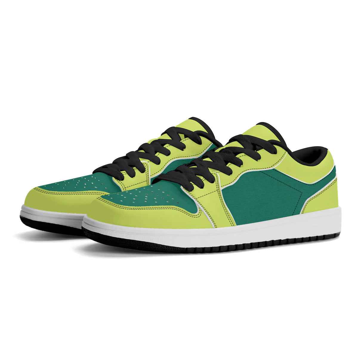 Unisex New Neon Green Synthetic Leather Low Top Sneakers