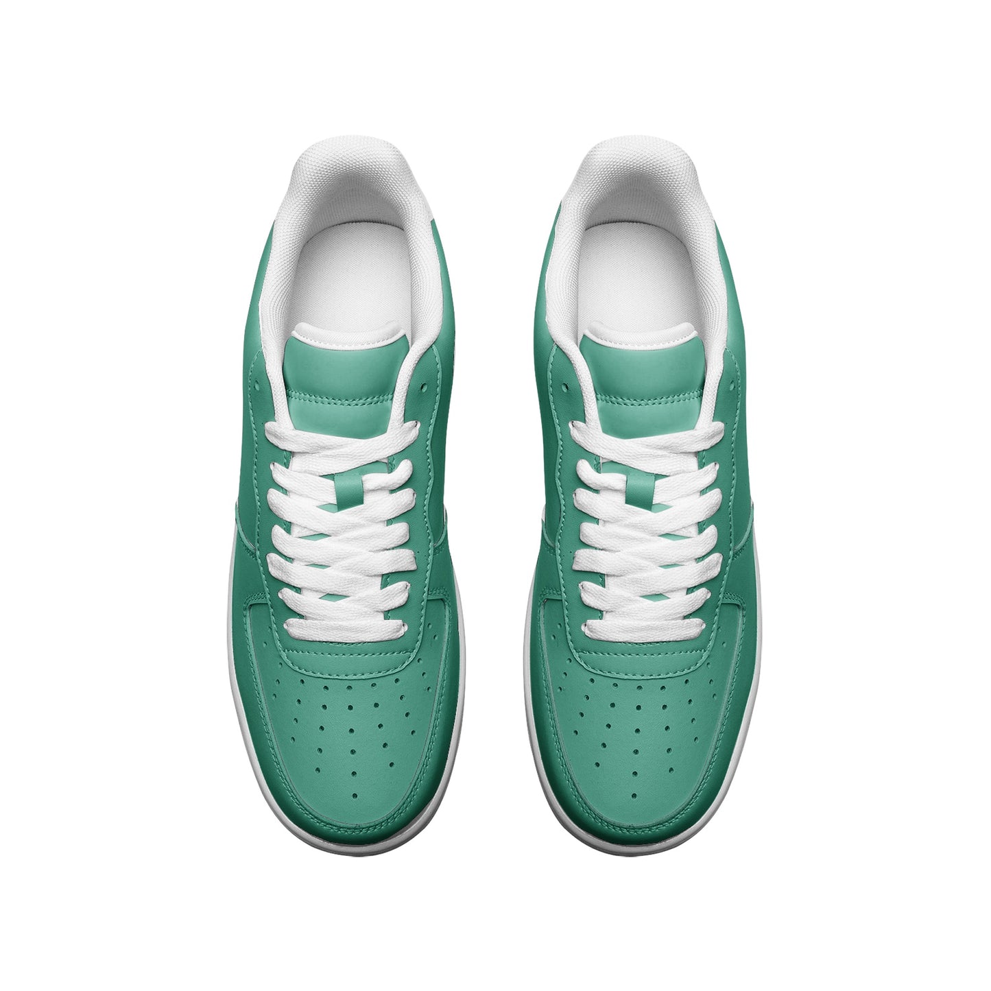 Unisex Green Low Top Leather Sneakers