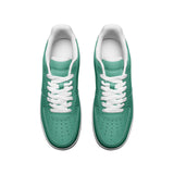 Unisex Green Low Top Leather Sneakers