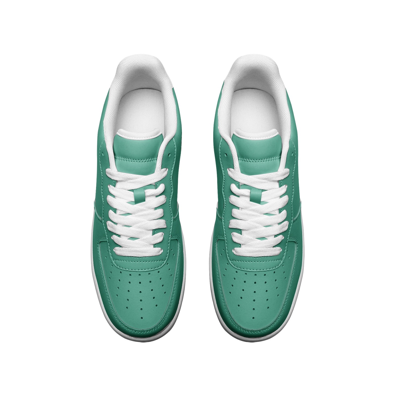 Unisex Green Low Top Leather Sneakers