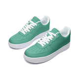 Unisex Green Low Top Leather Sneakers