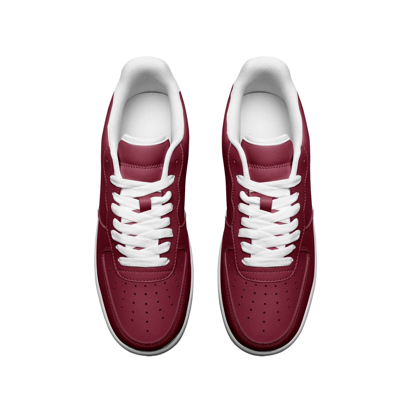 Burgundy Red Unisex Low Top Leather Sneakers