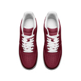 Burgundy Red Unisex Low Top Leather Sneakers