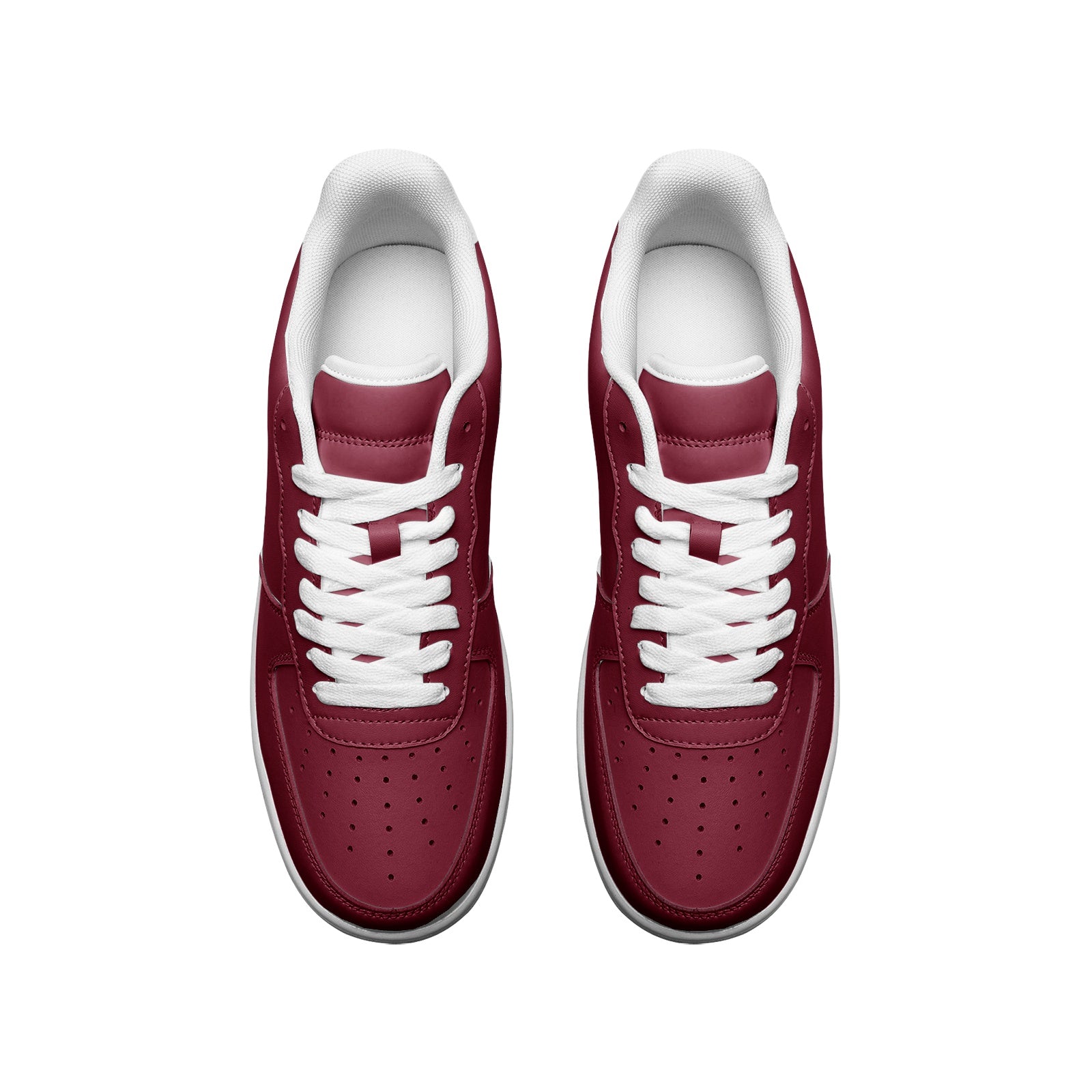 Burgundy Red Unisex Low Top Leather Sneakers
