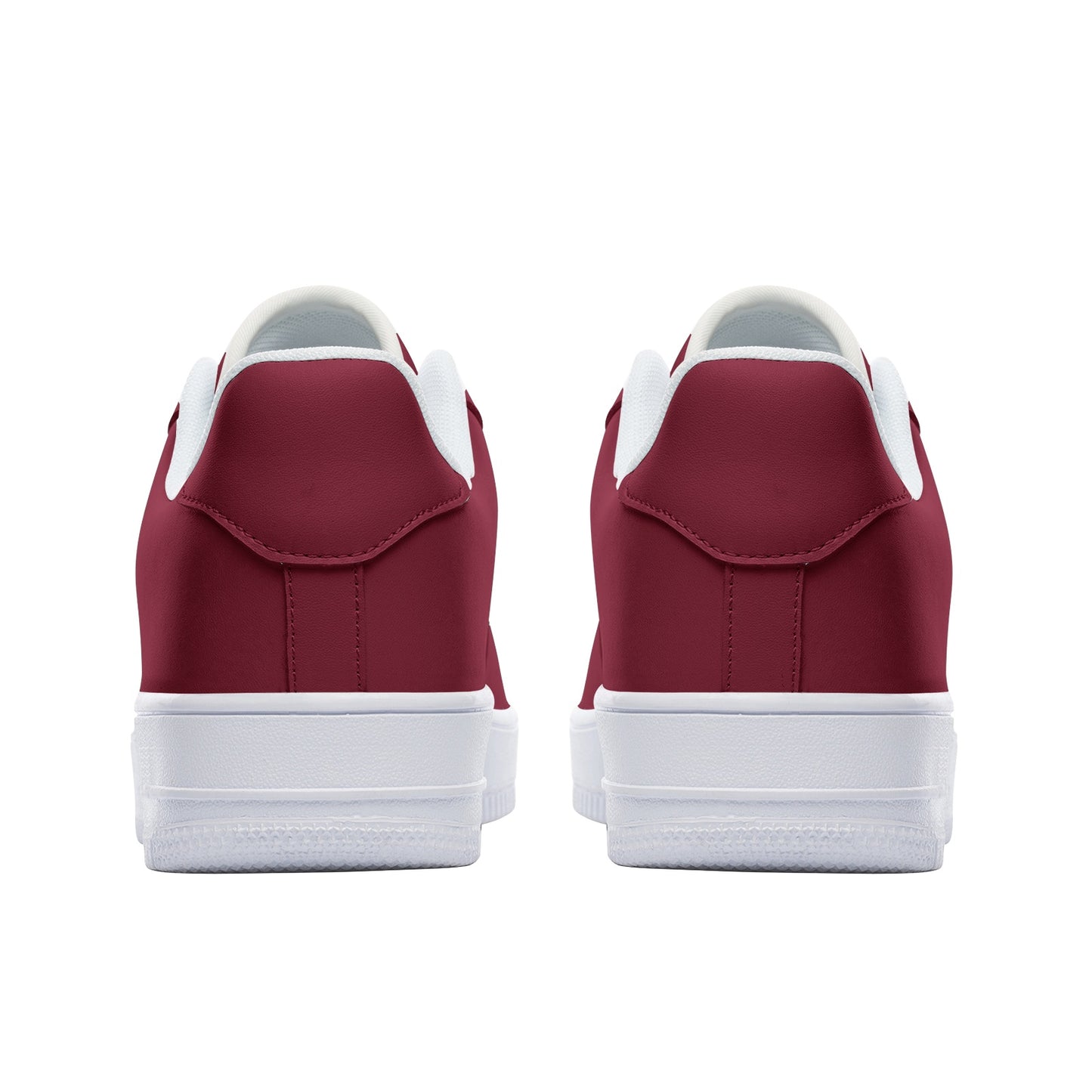 Burgundy Red Unisex Low Top Leather Sneakers