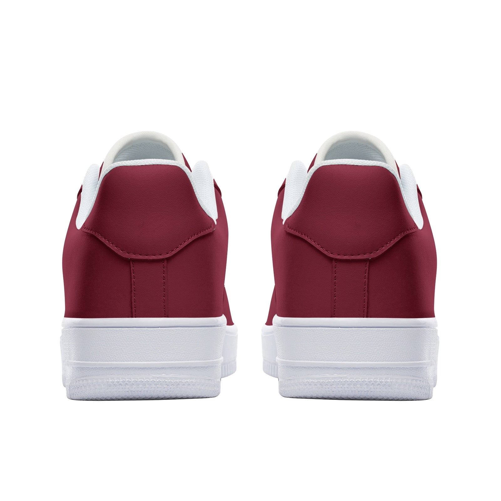 Burgundy Red Unisex Low Top Leather Sneakers