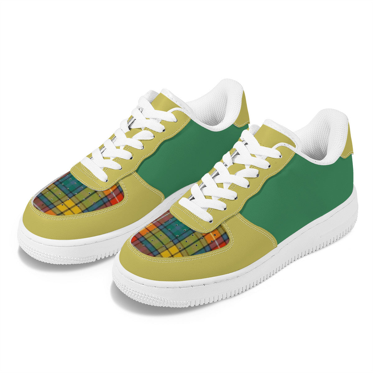 Unisex Plaid Microfiber Sneakers