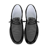 Unisex Gray Plaid Canvas Loafers