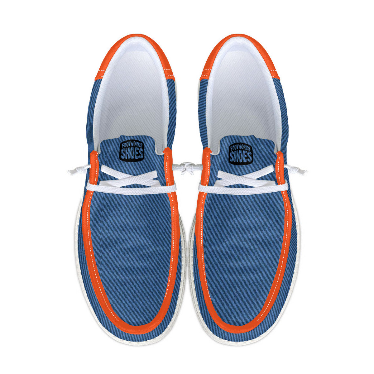 Blue and orange Canvas Loafers