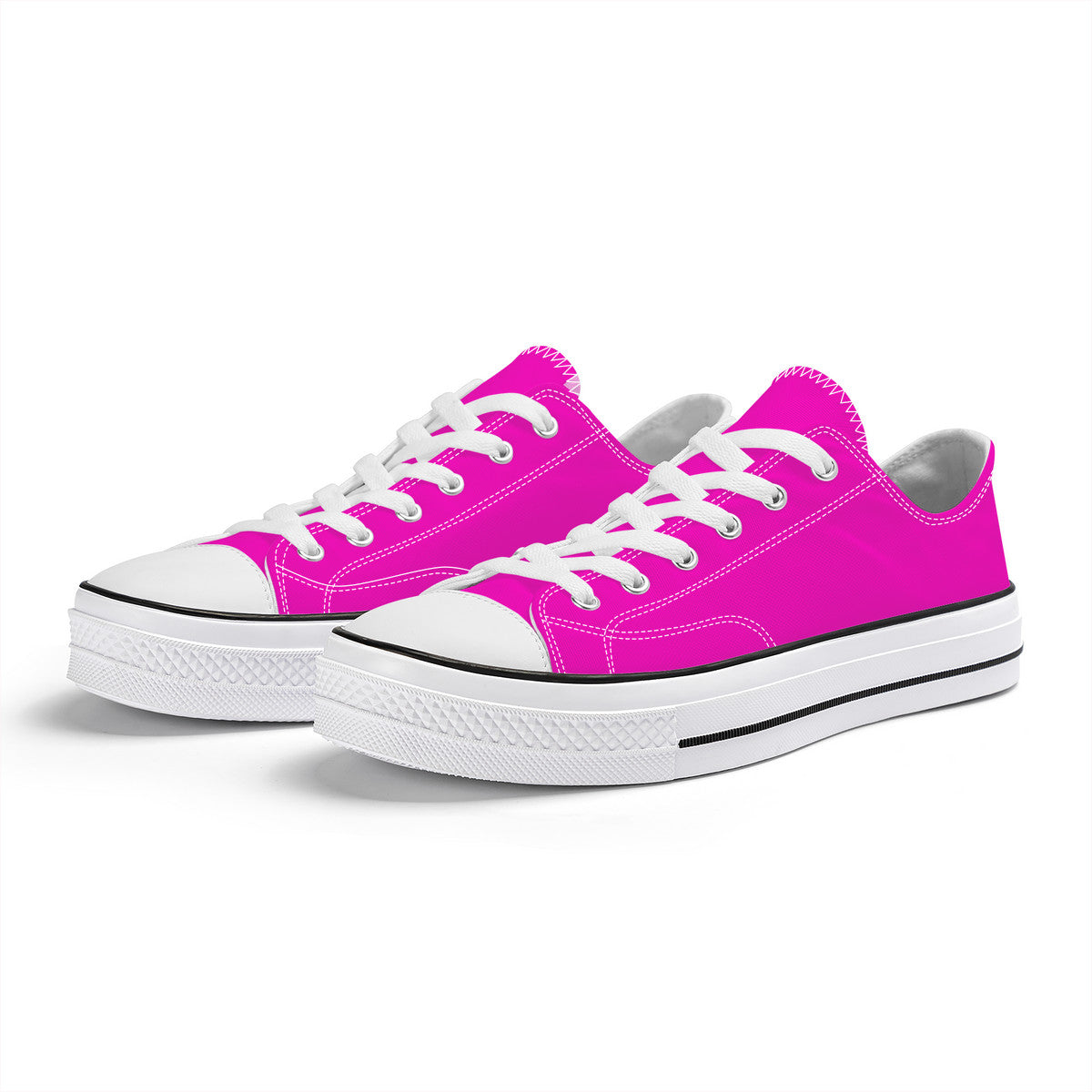 Hot Pink Unisex Classic Low Top Canvas Shoes