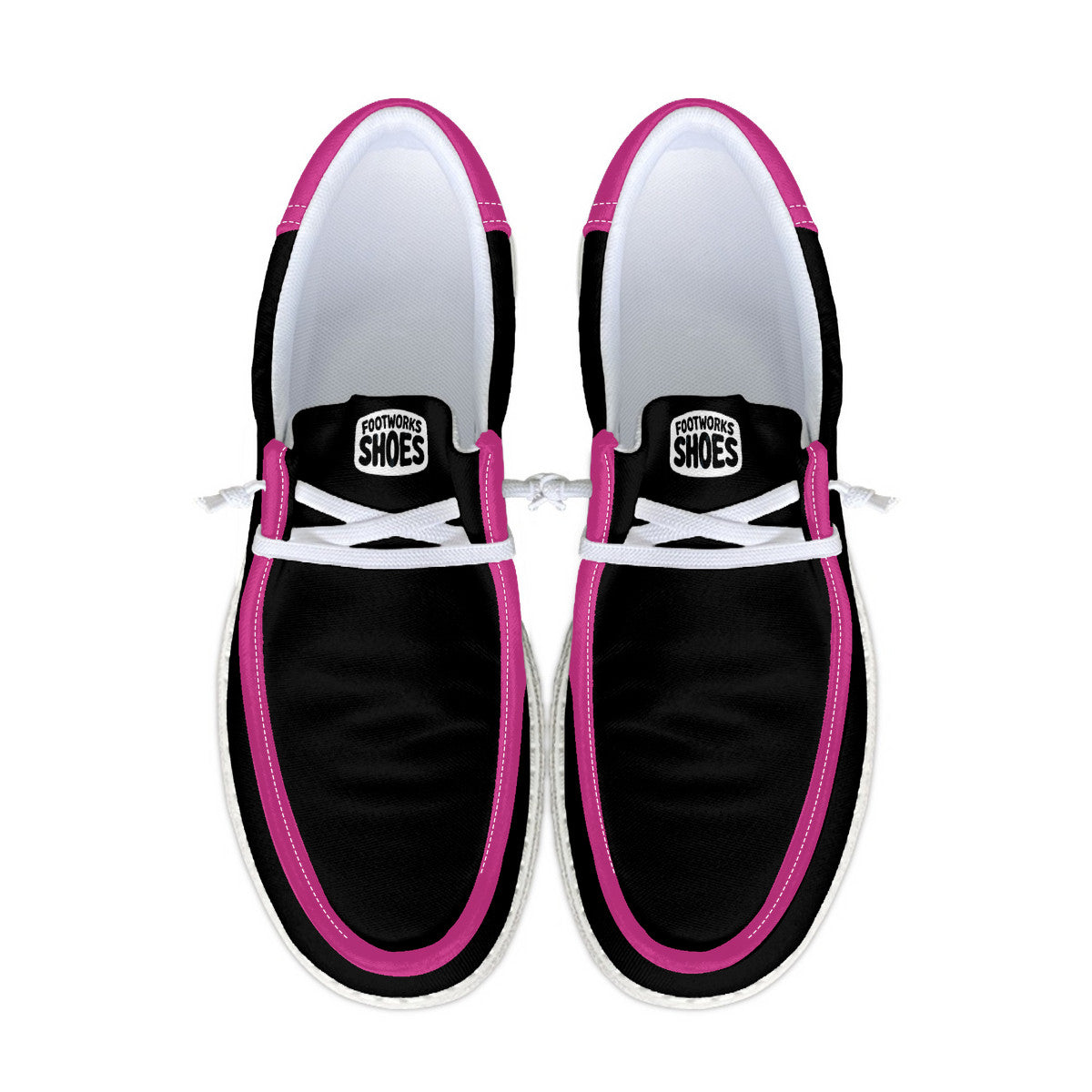 Black and Hot Pink Unisex Canvas Loafers