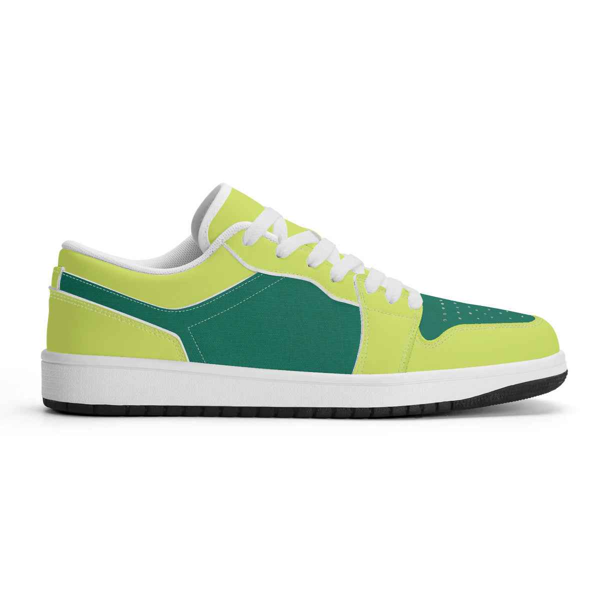 Unisex New Neon Green Synthetic Leather Low Top Sneakers