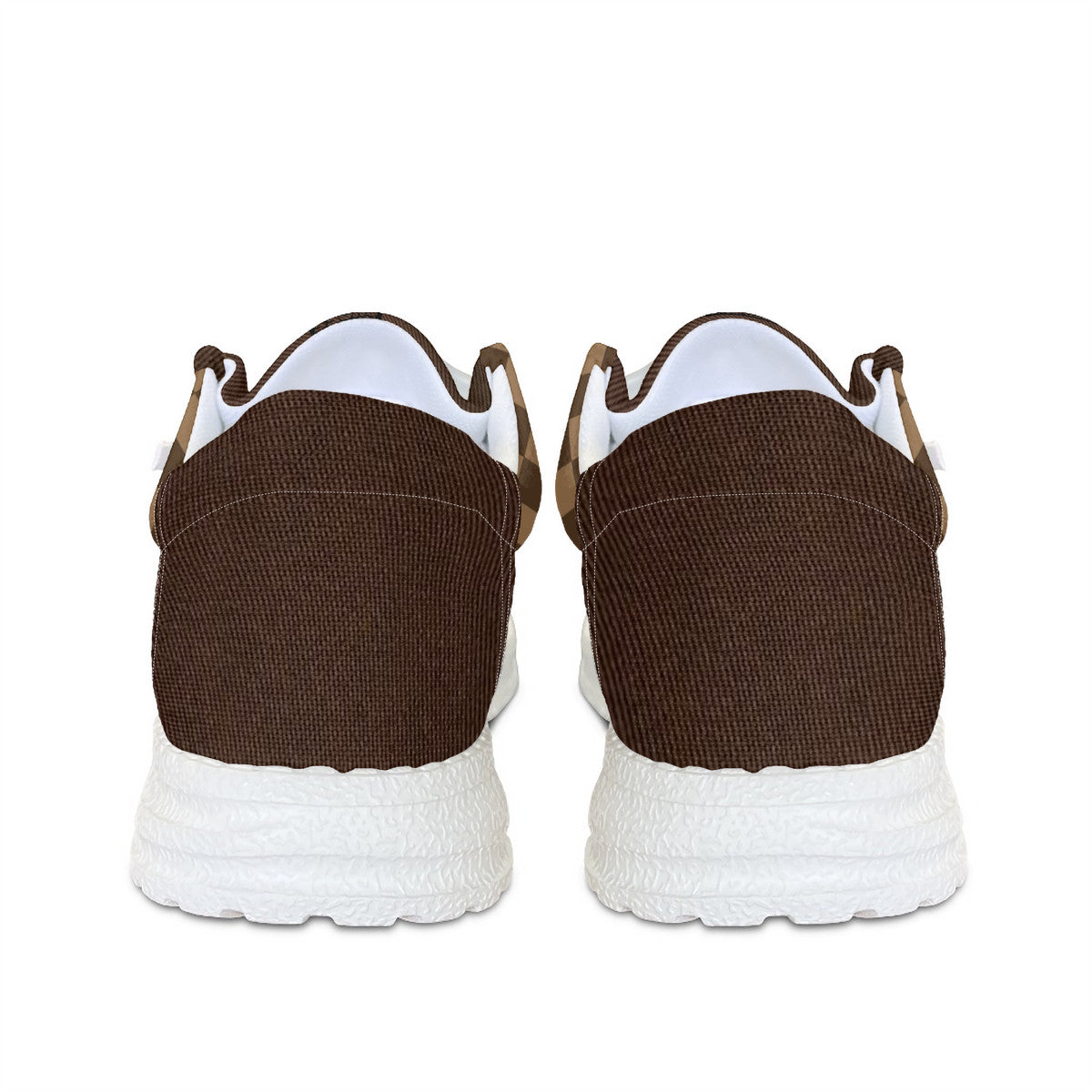 Intersex Brown Check Canvas Loafers