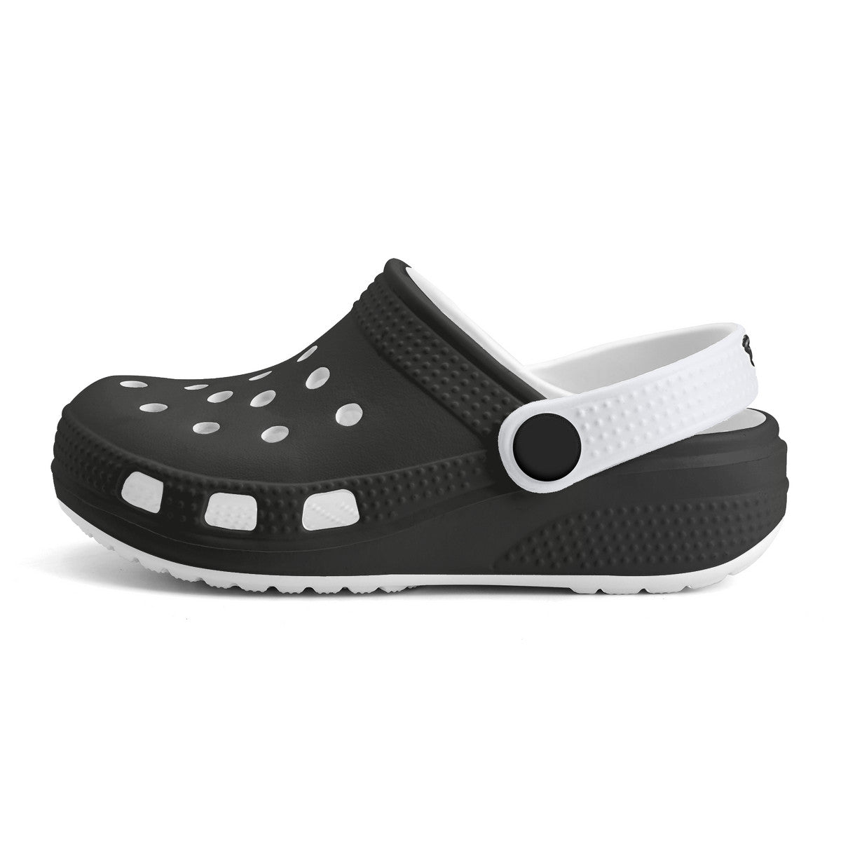 Kid's Black and White Casual Clogs