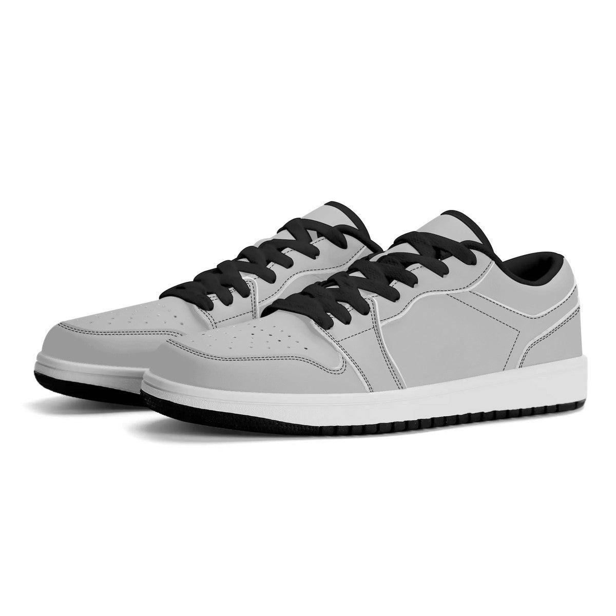Gray Unisex New Synthetic Leather Low Top Sneakers