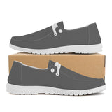 Puter Gray Canvas Loafers Slip On