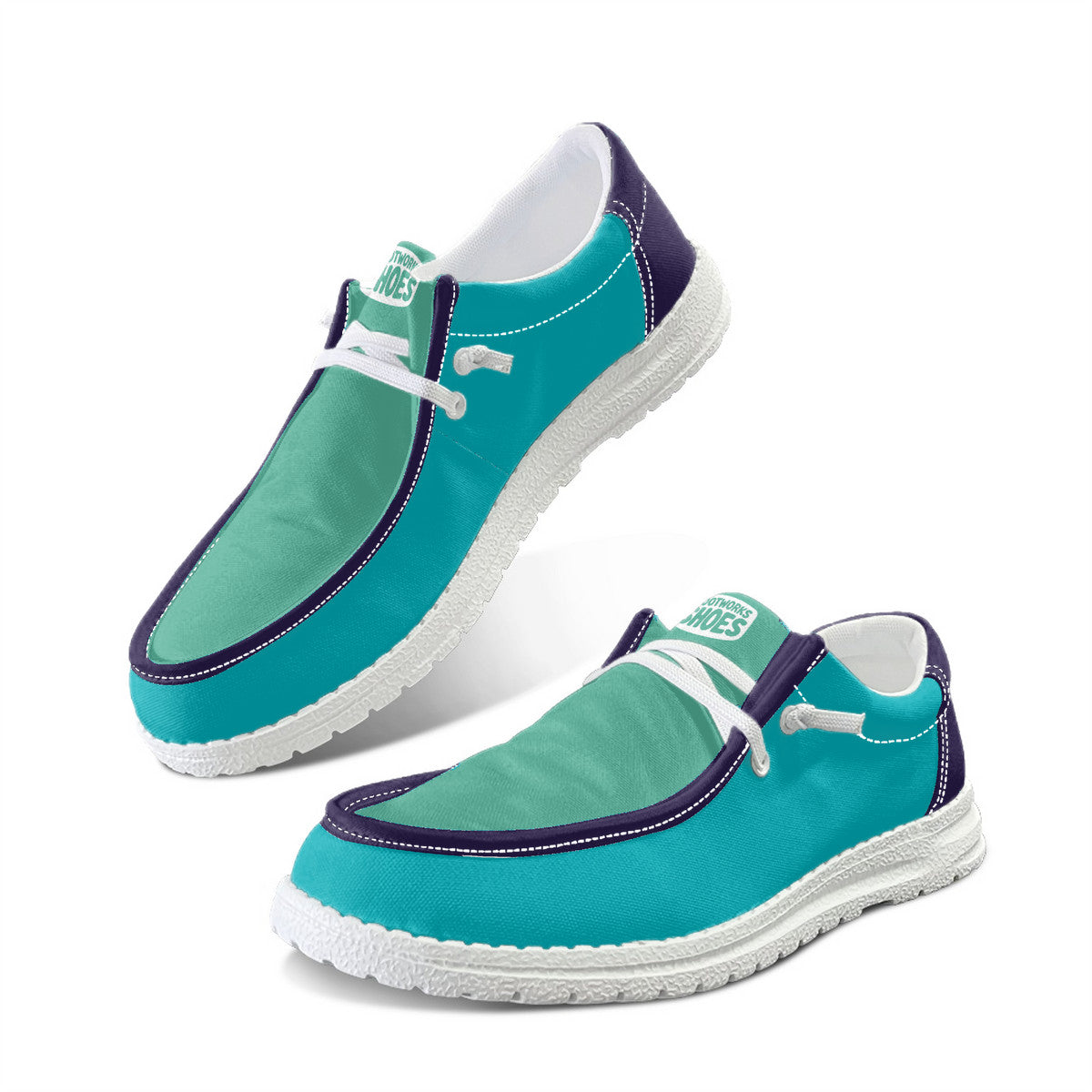 Unisex Aqua Canvas Loafers
