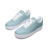 Unisex Steel Blue Low Top Leather Sneakers