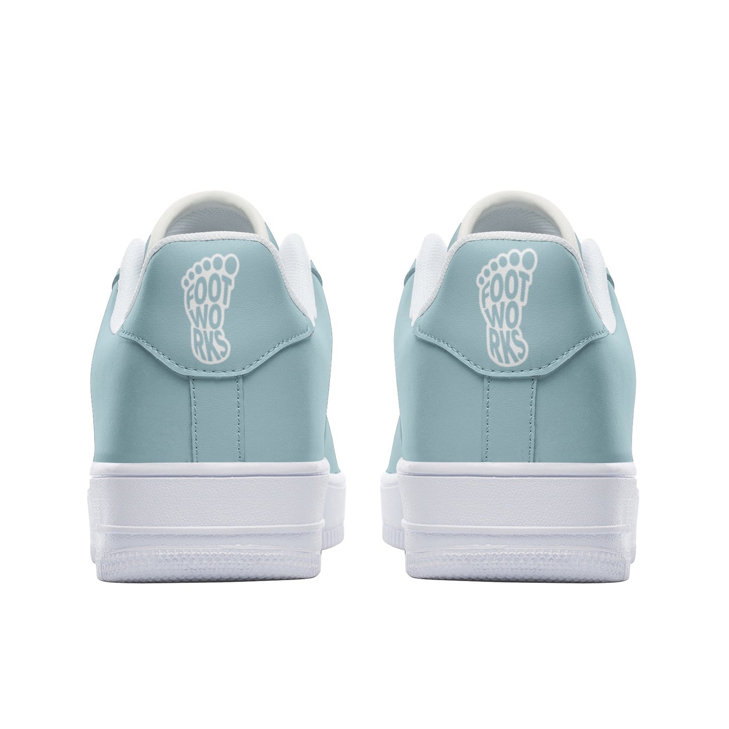 Unisex Steel Blue Low Top Leather Sneakers