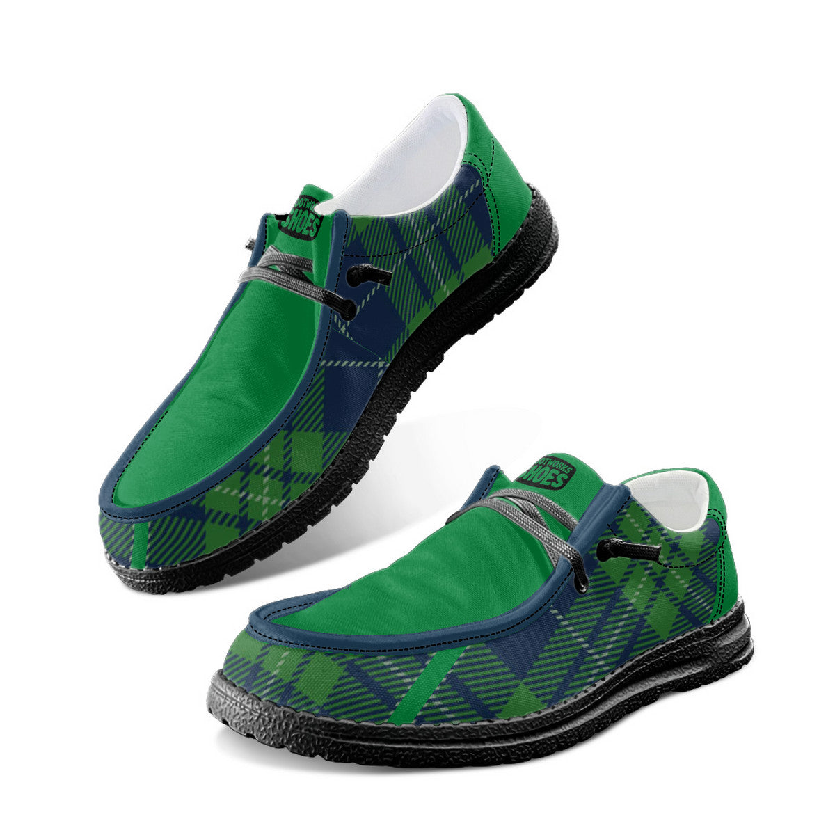 Plaid Pattern Canvas Loafers