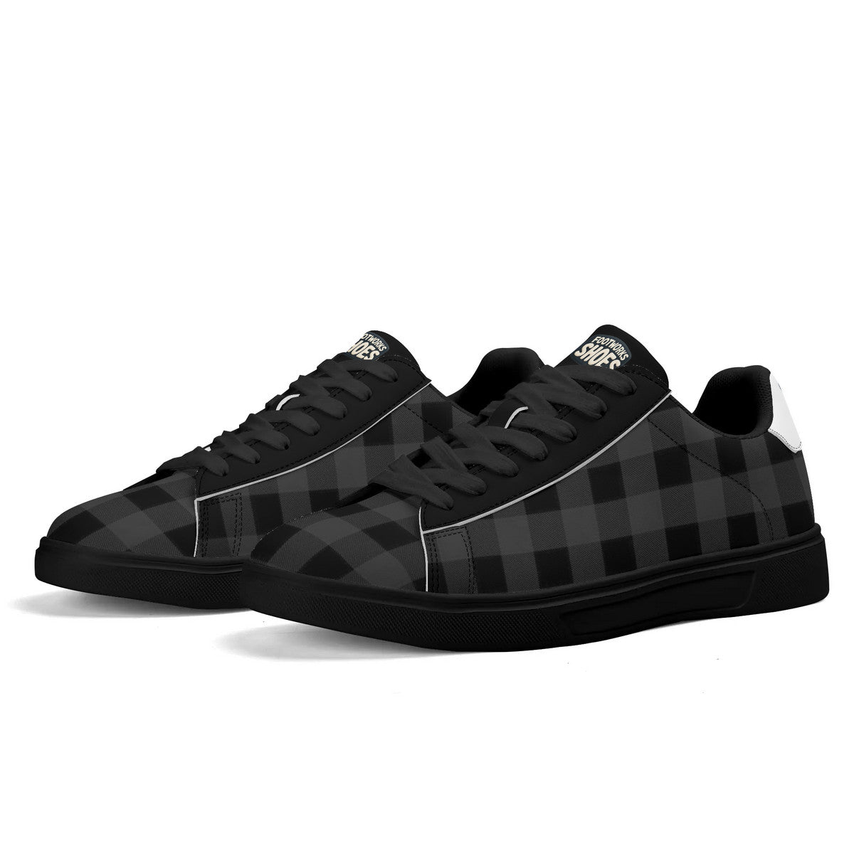 Black Unisex Premium Synthetic Leather Sneakers