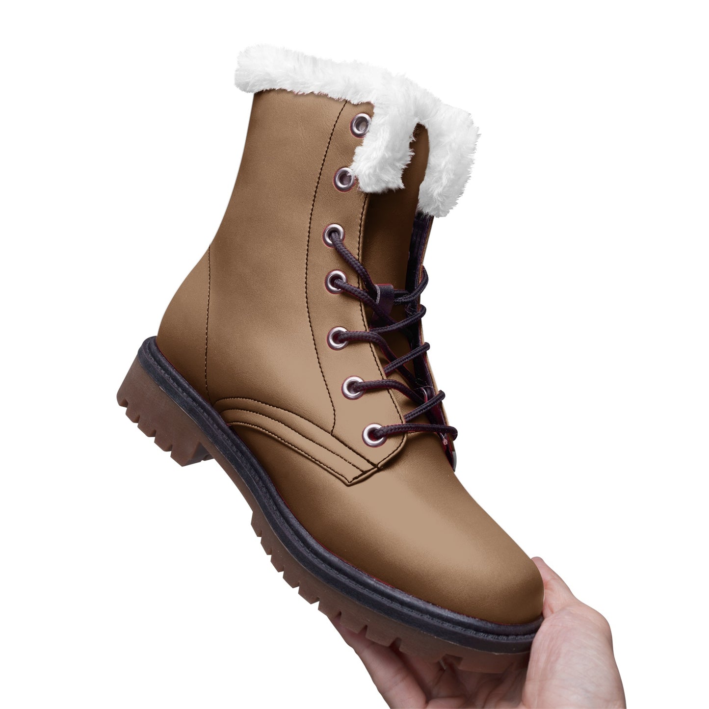 Unisex Brown Lace Up Winter Boots Fashion Comfort Chukka Boots
