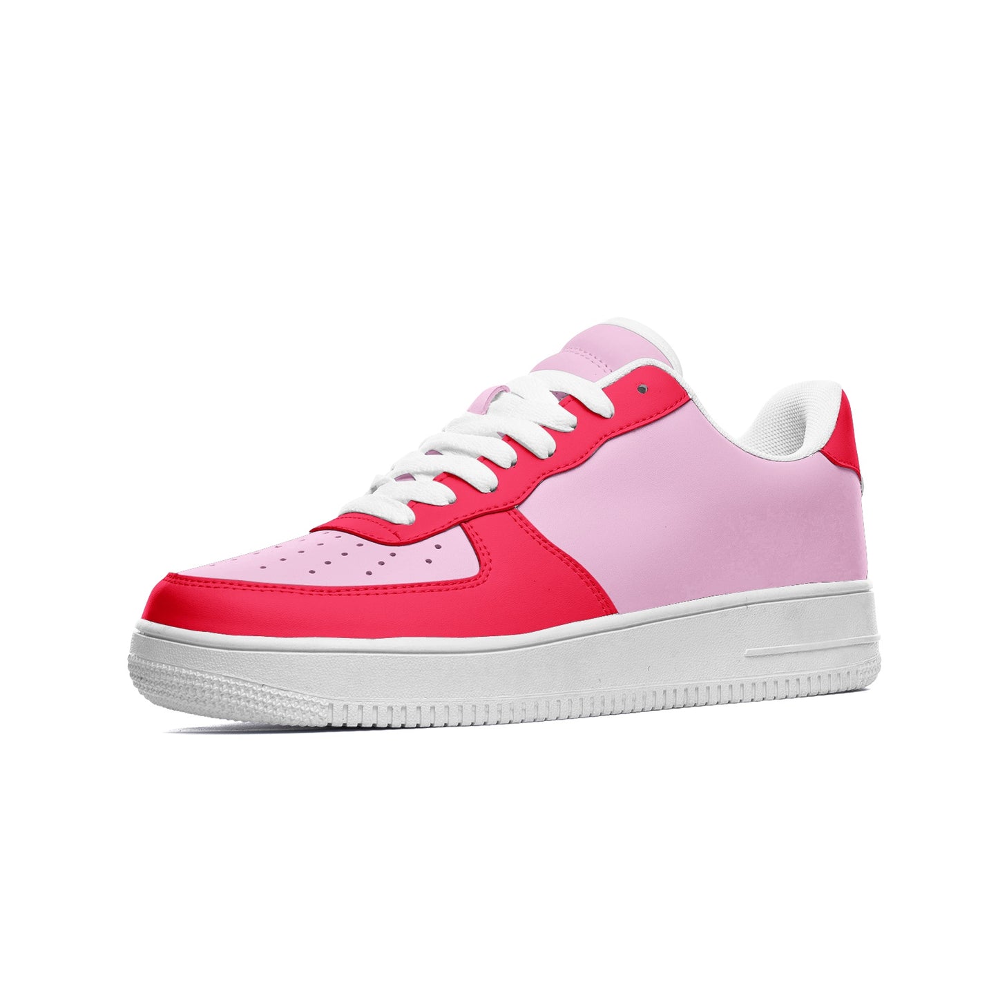 Pink Unisex Low Top Leather Sneakers