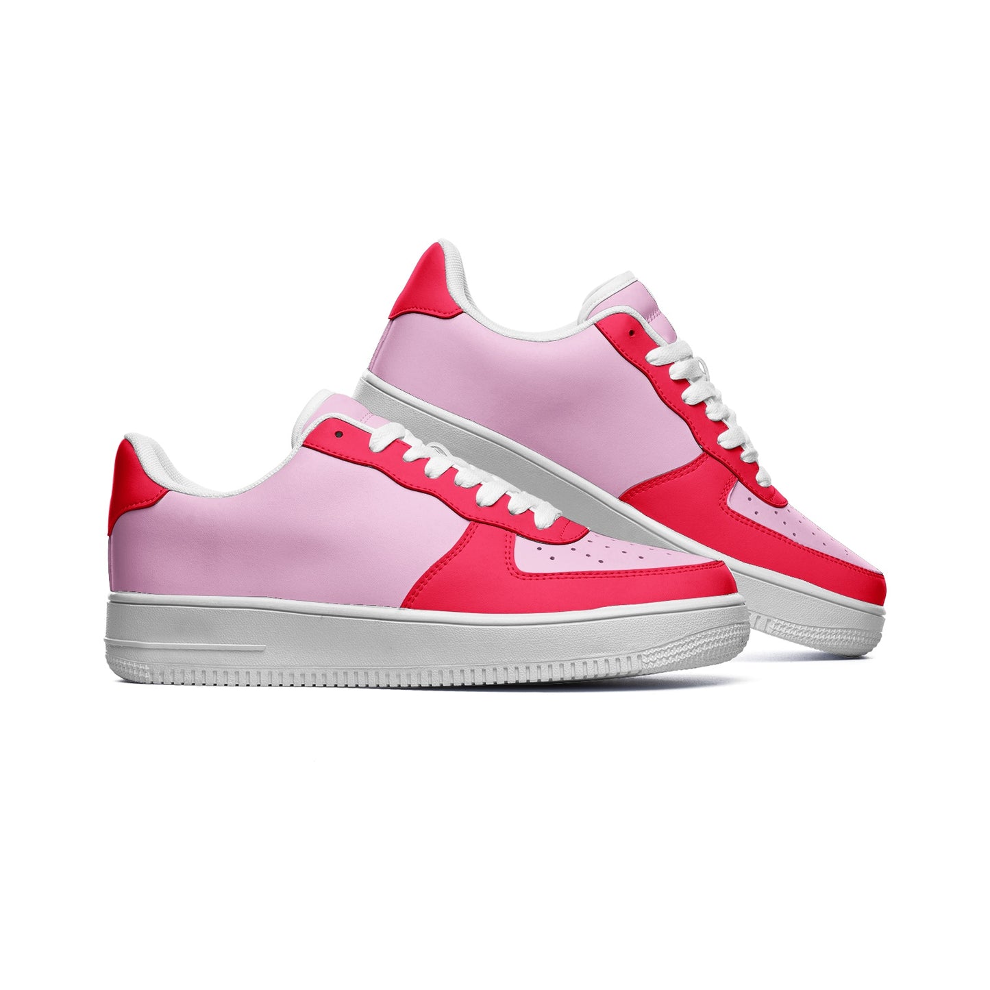 Pink Unisex Low Top Leather Sneakers