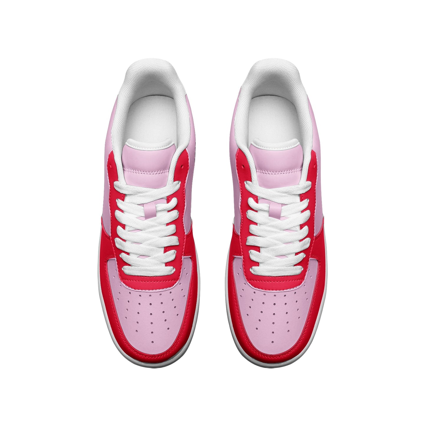 Pink Unisex Low Top Leather Sneakers