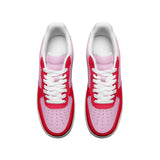 Pink Unisex Low Top Leather Sneakers