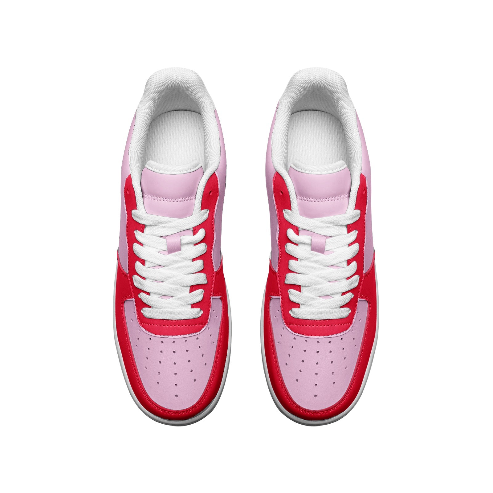 Pink Unisex Low Top Leather Sneakers