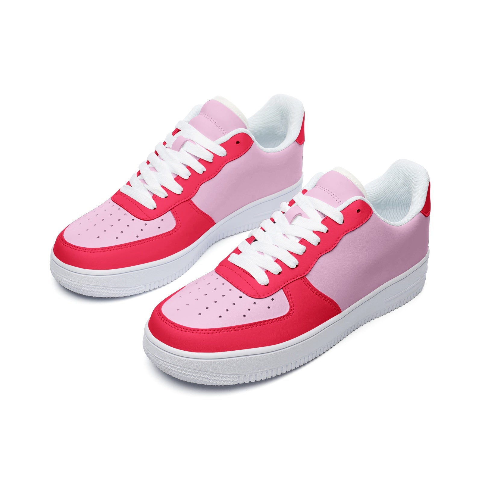 Pink Unisex Low Top Leather Sneakers