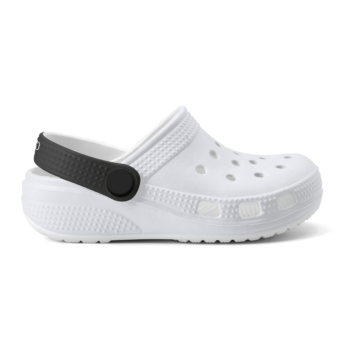 Kid's White and Black Casual Clogs