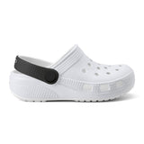 Kid's White and Black Casual Clogs