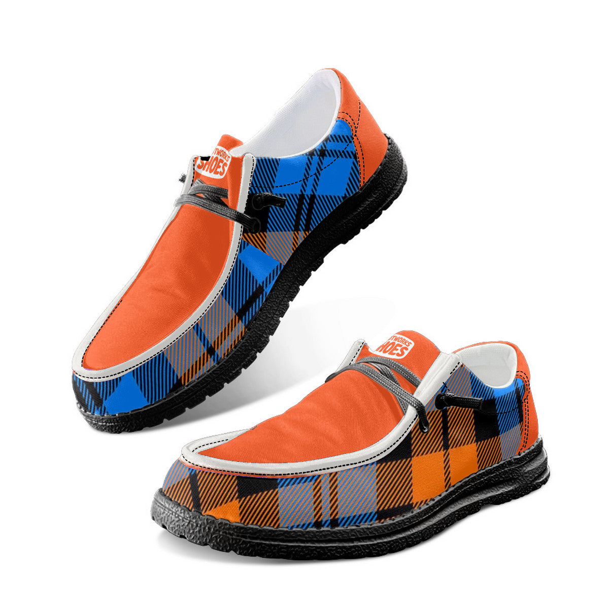 Orange unisex  Canvas Loafers