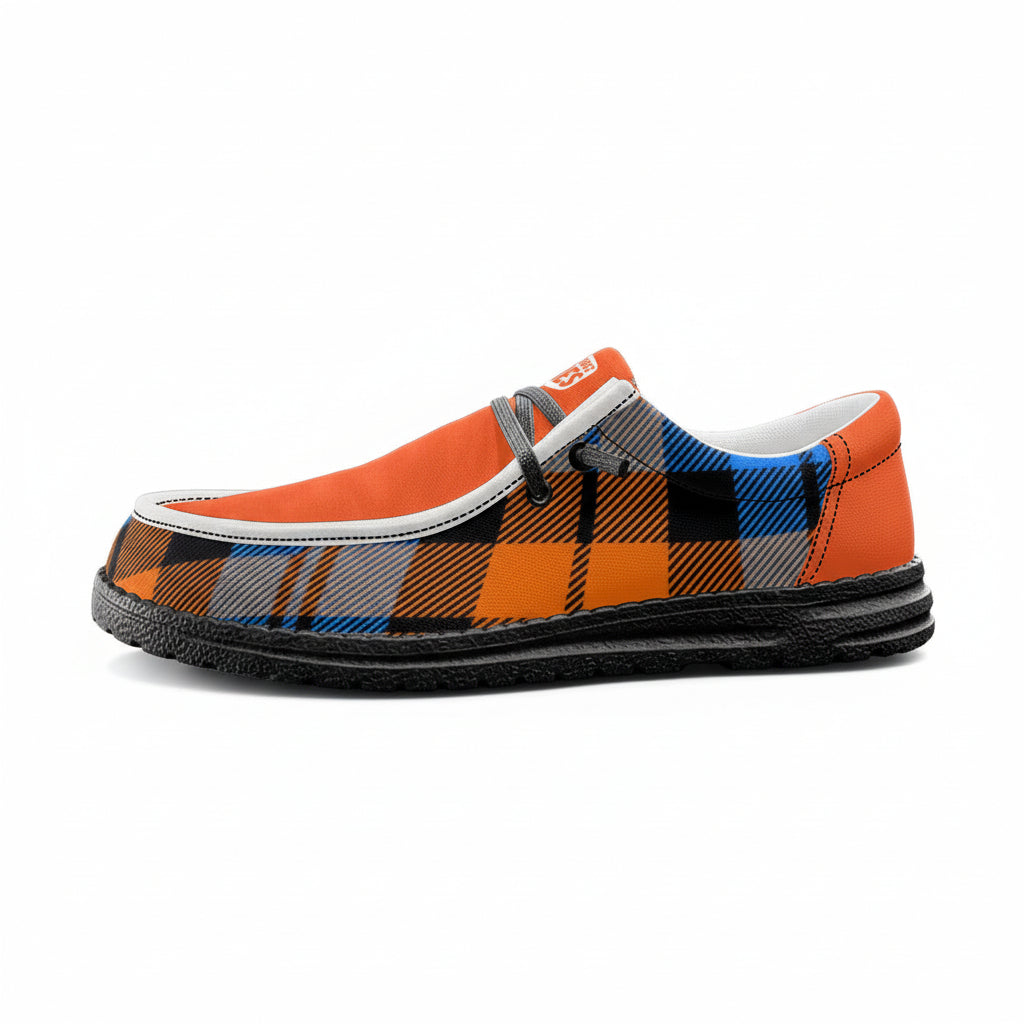 Orange unisex  Canvas Loafers