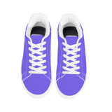 Purple Low-Top Synthetic Leather Sneakers