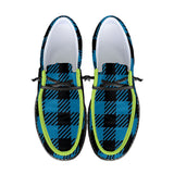 Blue Check Unisex Canvas Loafers