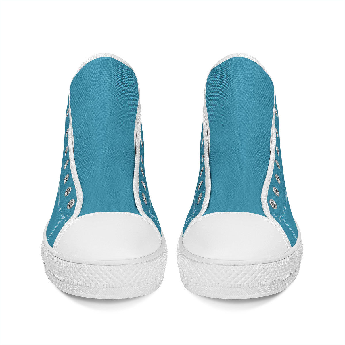 Blue High-Top Canvas Shoes