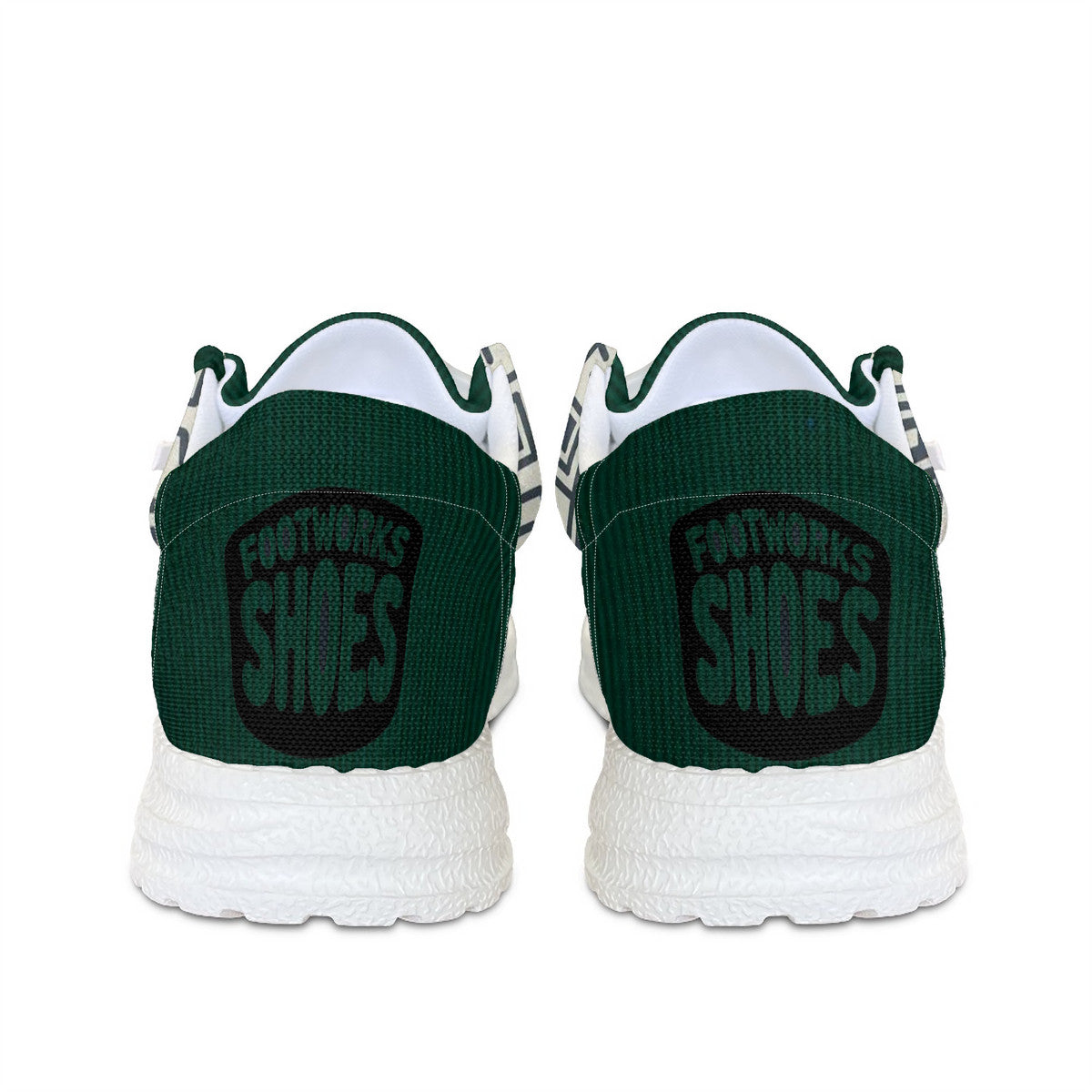 Green and geopattern Canvas Loafers