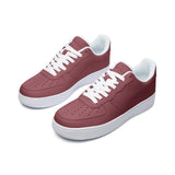 Unisex Maroon Low Top Leather Sneakers