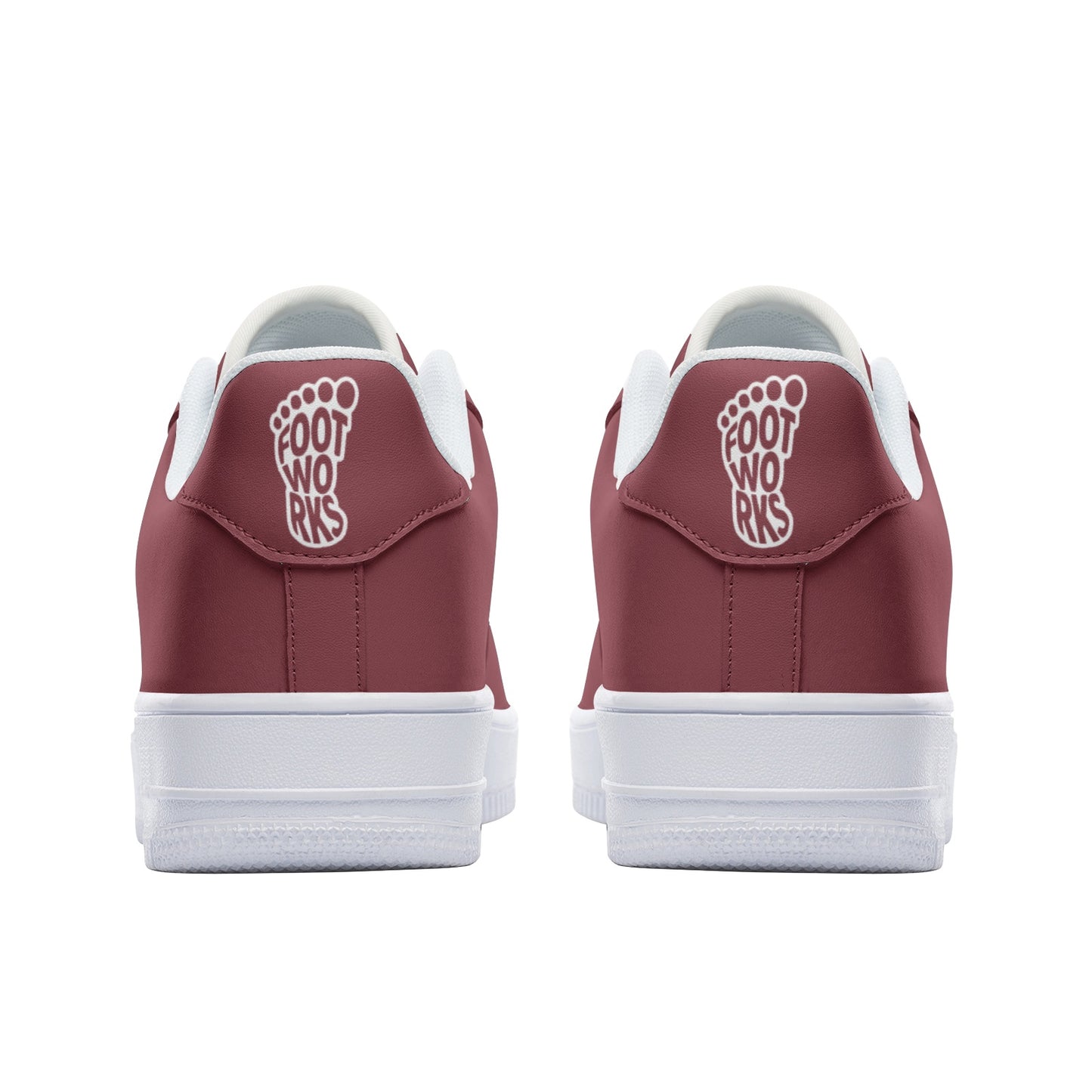 Unisex Maroon Low Top Leather Sneakers