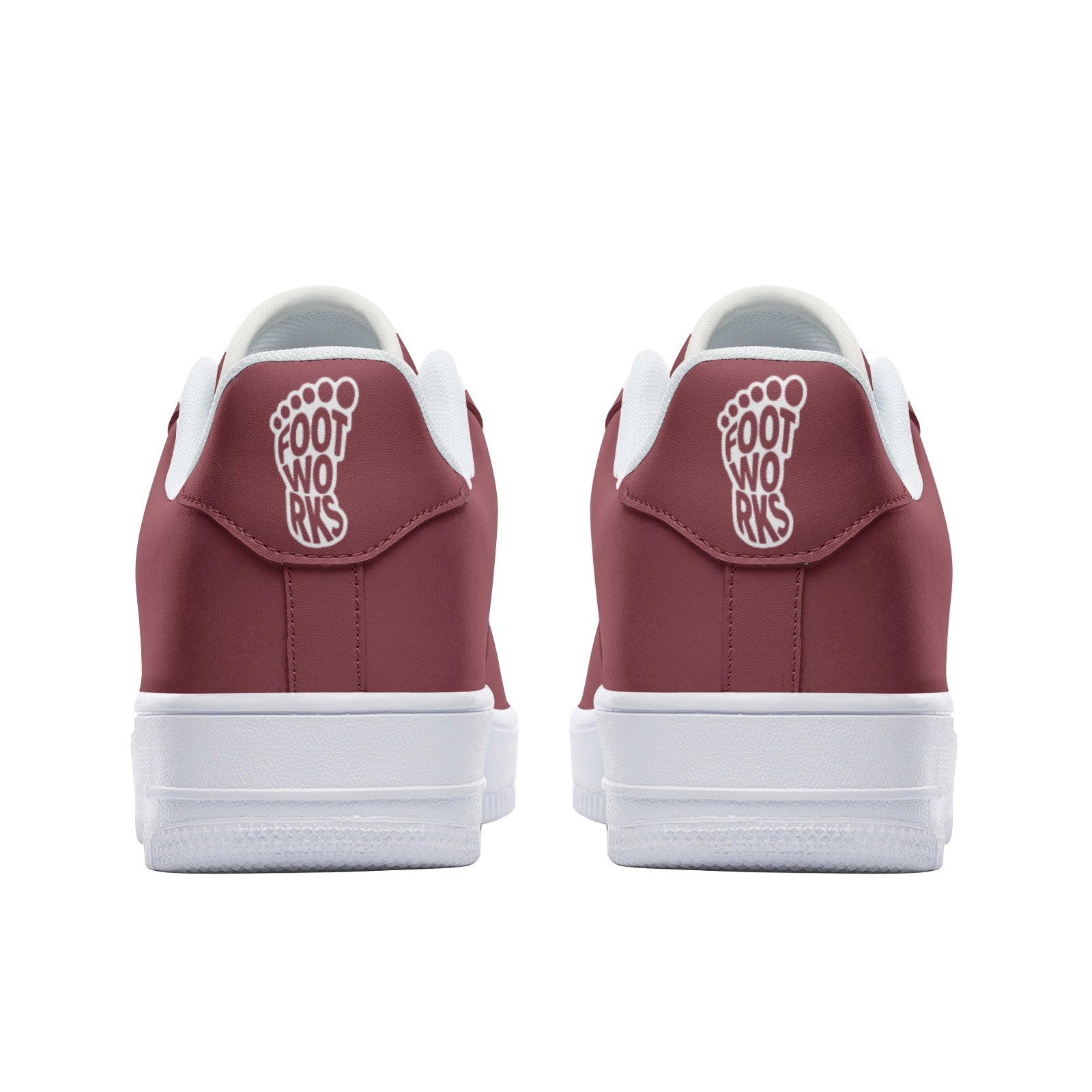 Unisex Maroon Low Top Leather Sneakers